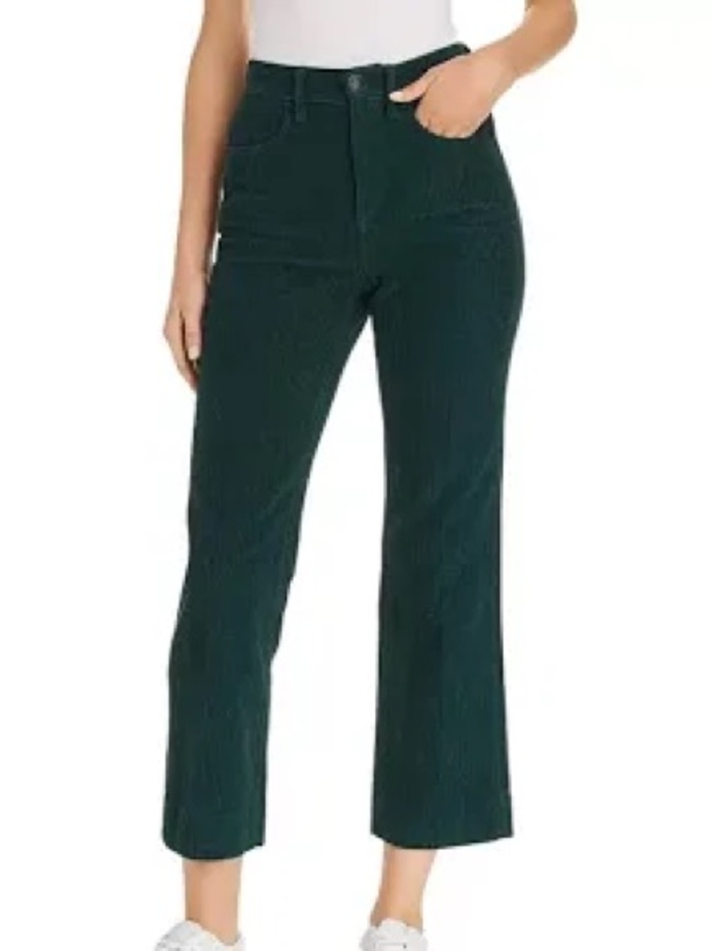 rag & bone Dylan Crop Green Corduroy High Rise Ankle Straight Pants Size 28